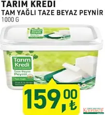 TARIM KREDİ TAM YAĞLI TAZE BEYAZ PEYNİR 1000 G TARIM KREDİ TAM YAĞLI TAZE BEYAZ PEYNİR 1000 G
